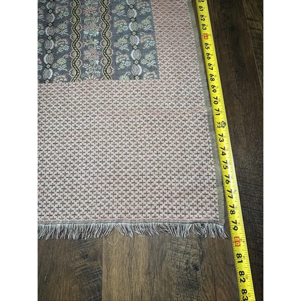 Vintage Signet Wool Woven Throw Wall Hanging Table Runner 80x28 India Floral